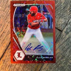 2021 Panini- Prizm Draft Picks Alex Binelas Autographed Card Red Disco /99